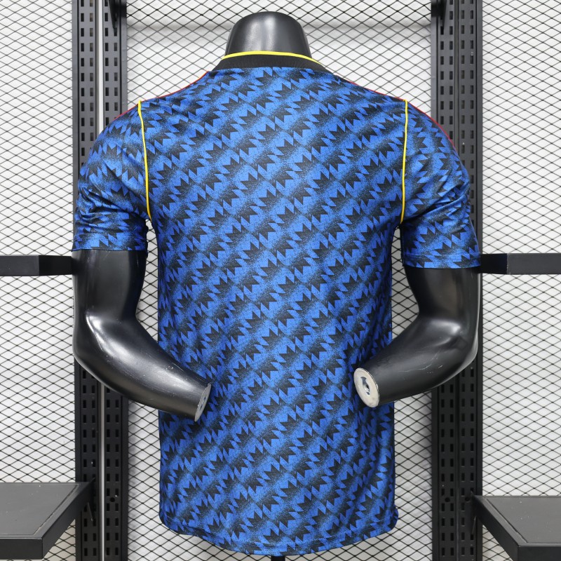Player Version 2026 Manchester United Blue with Black  Away Jersey