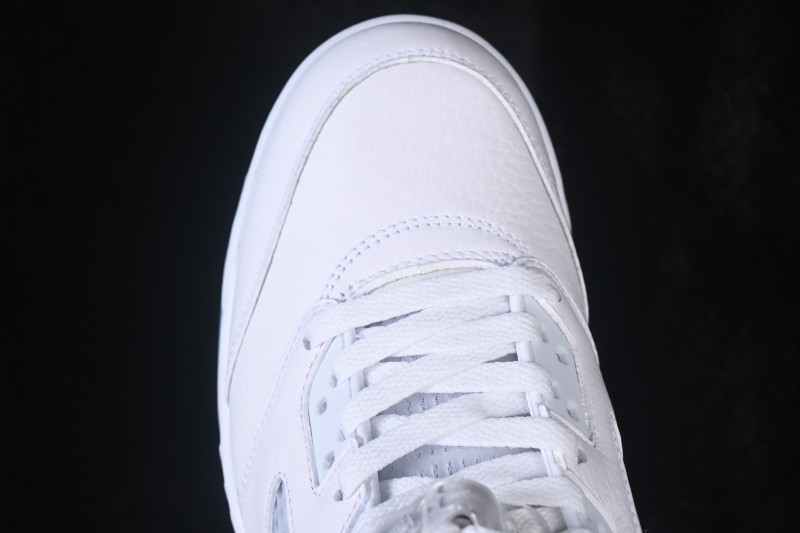Nike Air Jordan 5 Retro "White Metallic" Men's Basketball Shoes with Premium Leather Upper - HQ7978-103