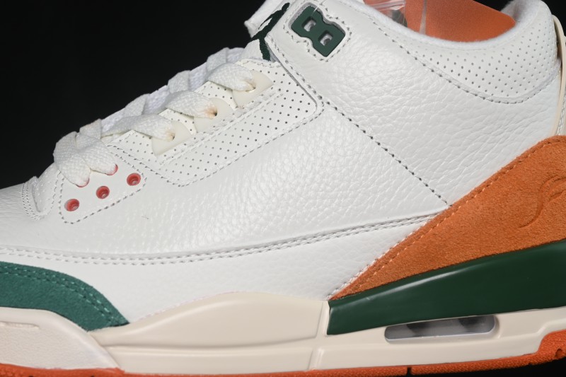 Nike Air Jordan 3 Retro "Miami" Solefly Collaboration White Green Orange Sneakers - IF4491-100