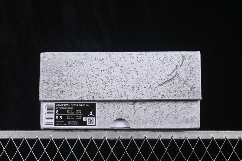Nike Air Jordan 4 Retro 'Brick After Brick' OG Collaboration Sneakers with Premium Leather and Classic Basketball Design - IQ8055-100