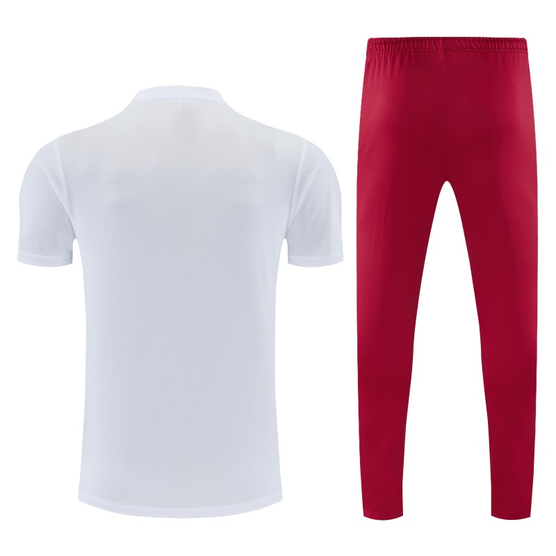 26/27 Arsenal White & Red Short Sleeve Tracksuit + Long Pants