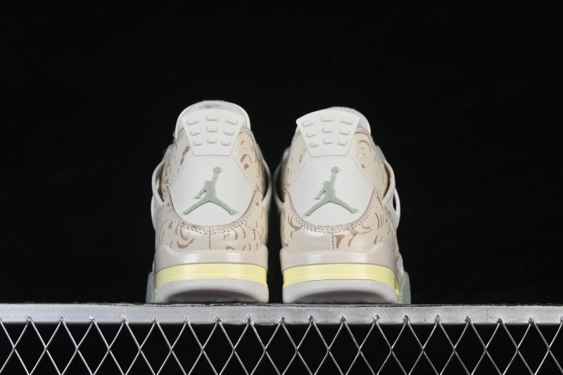 Nike Air Jordan 4 Retro 'Somos Eternos' AJ4 Day of the Dead Sneakers with Metallic Gold Accents and Jade Midsole - IM8116-047