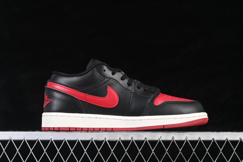 Nike Air Jordan 1 Low Retro Basketball Shoes with Classic Black and Red Colorway - DC0774-061