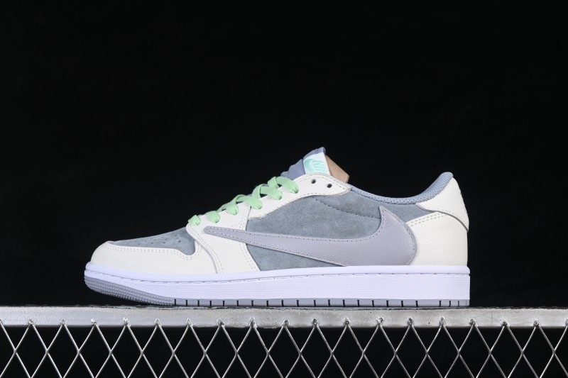 Nike Travis Scott x Air Jordan 1 Low OG Retro Basketball Shoes with Reverse Swoosh Design - HQ2004-400