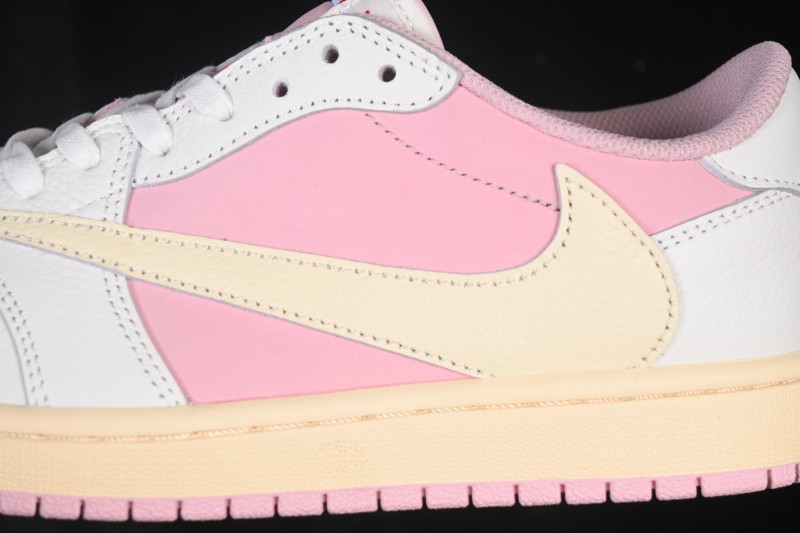 Nike Travis Scott x Air Jordan 1 Low OG Retro Sneakers with Reverse Swoosh Design - DM7866-600