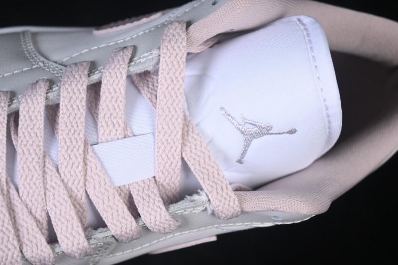 Nike Air Jordan 1 Low Retro Casual Sneakers in White and Pink - DC0774-606