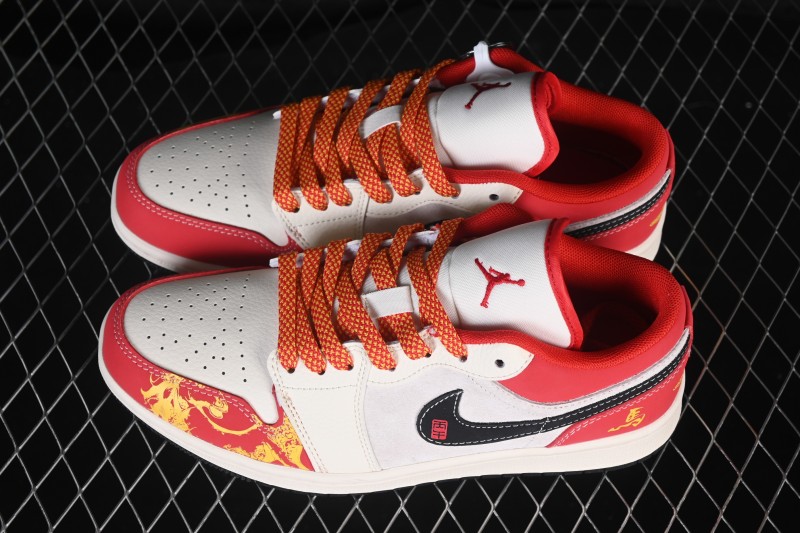 Nike Air Jordan 1 Low Chinese New Year Year of the Horse Limited Edition High-End Custom Low-Top Retro Basketball Shoes - HT5088-641