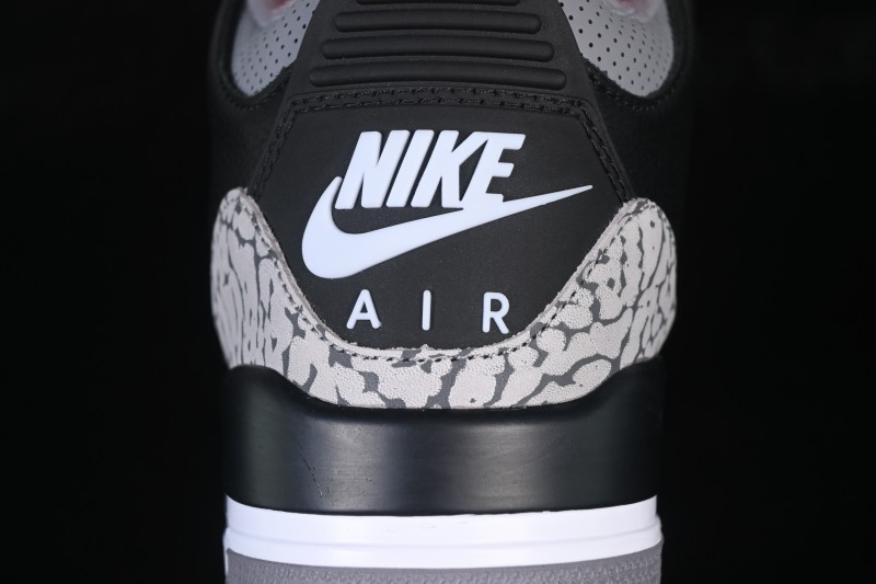 Nike Air Jordan 3 Retro 'Black Cement' Basketball Shoes with Premium Leather Upper - DN3707-010