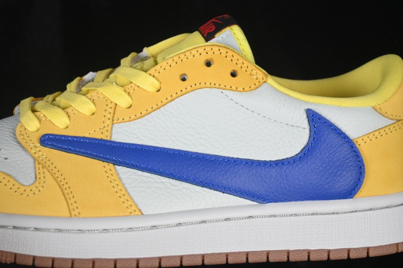 Nike Travis Scott x Air Jordan 1 Low Retro OG Sneakers with Reversed Swoosh Design - DZ4137-700