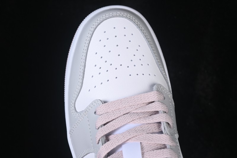 Nike Air Jordan 1 Low Retro Casual Sneakers in White and Pink - DC0774-606