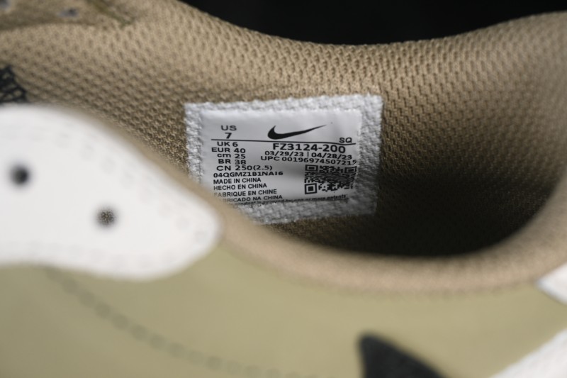 Nike Air Jordan 1 Low OG Travis Scott Reverse Swoosh Premium Leather Casual Sneakers - FZ3124-200