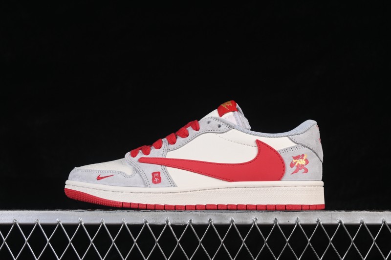 Nike Travis Scott x Fragment Design x Air Jordan 1 Low OG SP Limited Edition Running Shoes with Tie-Dye Print - QW5288-141