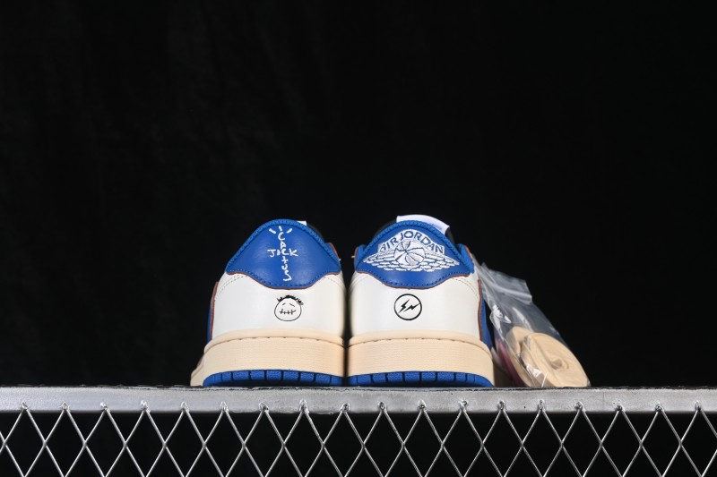 Nike Travis Scott x Air Jordan 1 Low OG Retro Basketball Shoes with Reversed Swoosh - DM7866-104