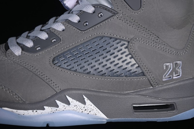 Nike Air Jordan 5 Wolf Grey Basketball Shoes with Premium Leather Upper - DD0587-002