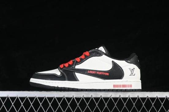 Nike Air Jordan 1 Low OG SP Travis Scott x Fragment Design Collab White Black Embossed Low-Top Skateboarding Shoes - DZ2688-008