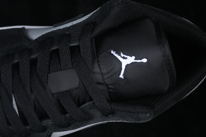Nike Air Jordan 1 Low Retro Basketball Shoes with Classic Black and Grey Colorway - 553558-048