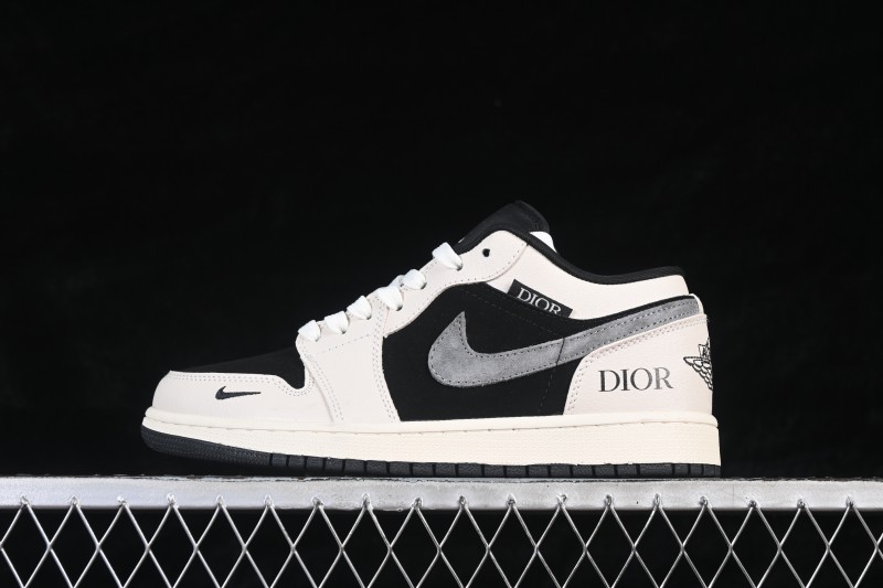 Nike Air Jordan 1 Low Retro Basketball Shoes with Premium Custom Leather and Full-Length Air Cushion - LD8888-012