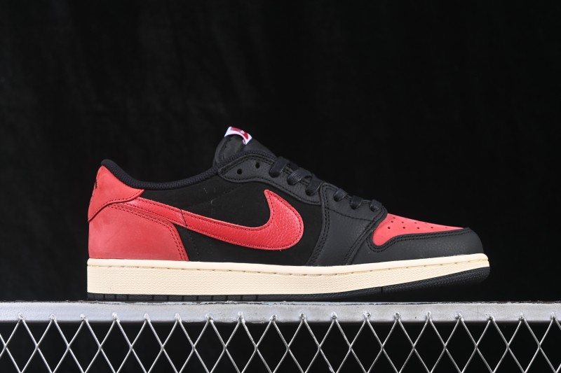 Nike Travis Scott x Air Jordan 1 Low OG Retro Basketball Shoes with Reverse Swoosh Design - DM7866-061
