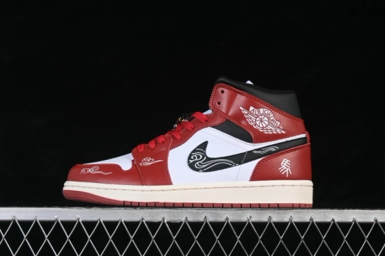 Nike Air Jordan 1 Mid Chinese New Year Year of the Horse Limited Edition Mid-Top Casual Sneakers - DQ8426-105