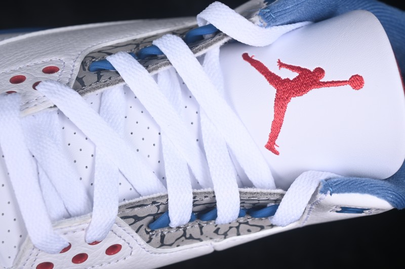 Air Jordan 3 Retro "True Blue" Men's Basketball Shoes with Classic Elephant Print and Premium Leather - IF4396-104