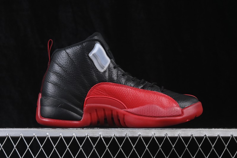 Nike Air Jordan 12 Retro Basketball Shoes with Black and Varsity Red Colorway - CT8013-002