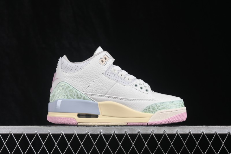 Nike Air Jordan 3 Retro Easter Running Shoes with Pastel Accents and Embroidered Cracks - IF4396-100