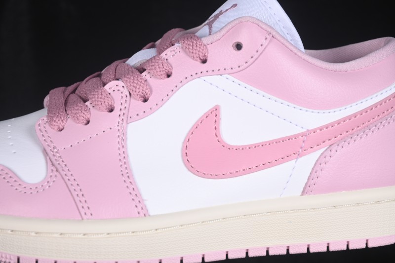 Nike Air Jordan 1 Low Retro Basketball Shoes with Classic White-Pink Colorway - DC0774-607