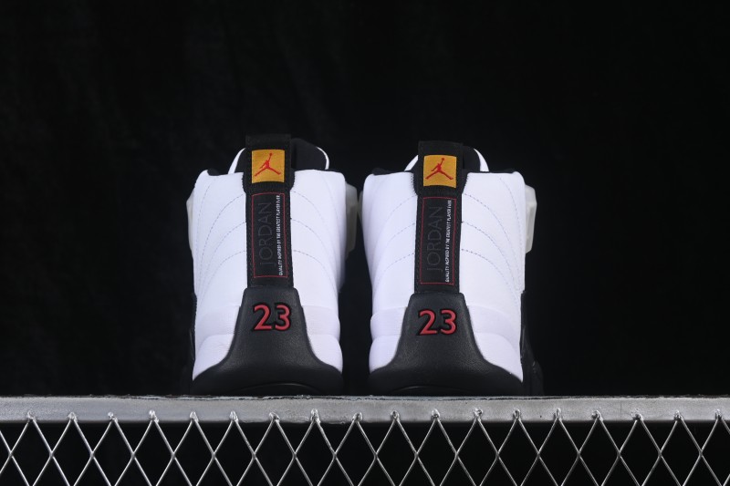 Nike Air Jordan 12 Retro Taxi Basketball Shoes with Gold Eyelets - CT8013-117