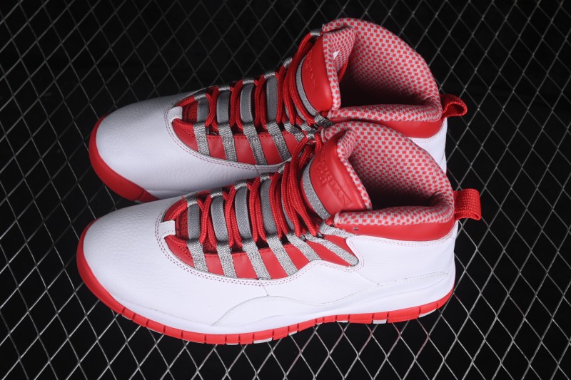 Nike Air Jordan 10 Retro Red Steel Basketball Shoes with Iconic Design - 310805-161