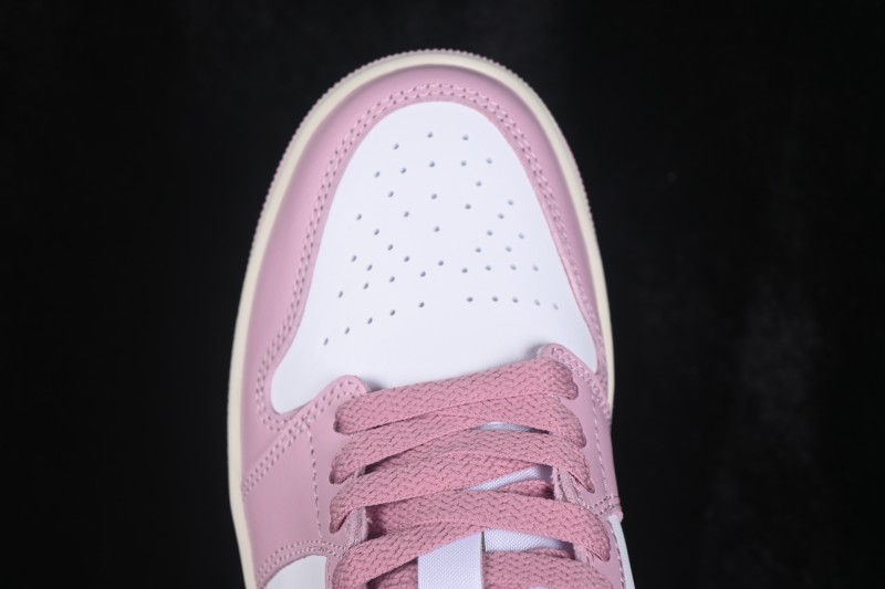Nike Air Jordan 1 Low Retro Basketball Shoes with Classic White-Pink Colorway - DC0774-607