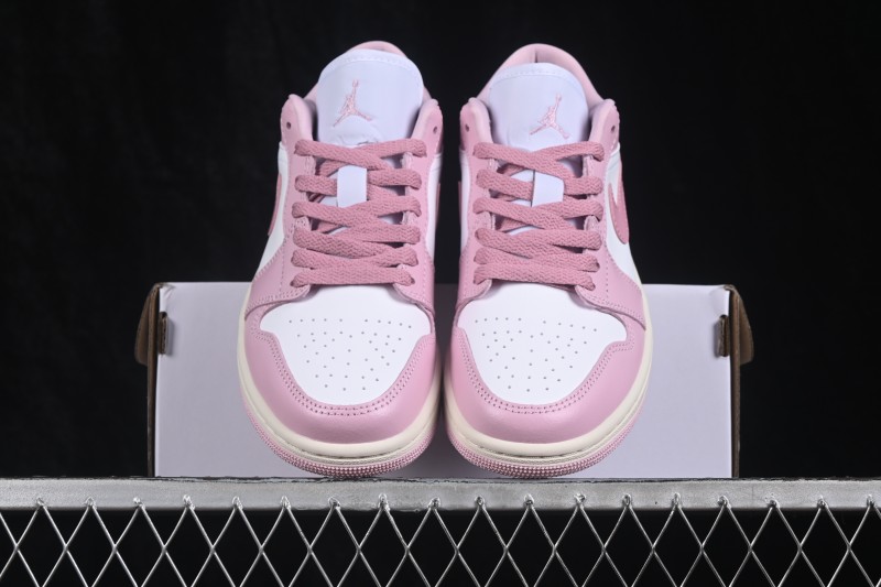 Nike Air Jordan 1 Low Retro Basketball Shoes with Classic White-Pink Colorway - DC0774-607
