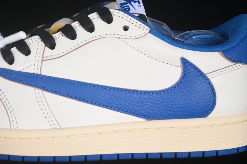 Nike Travis Scott x Air Jordan 1 Low OG Retro Sneakers with Reverse Swoosh Design - DM7866-104