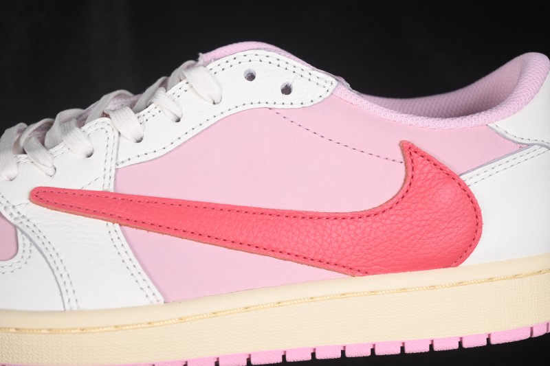 Nike Travis Scott x Air Jordan 1 Low OG Retro Basketball Shoes with Reverse Swoosh Design - IQ7604-101