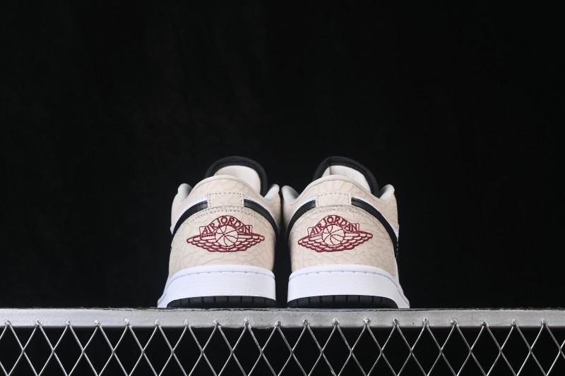 Nike Air Jordan 1 Low AJ1 Cracked Leather Color Block Low-Top Retro Cultural Basketball Shoes - IQ5490-007