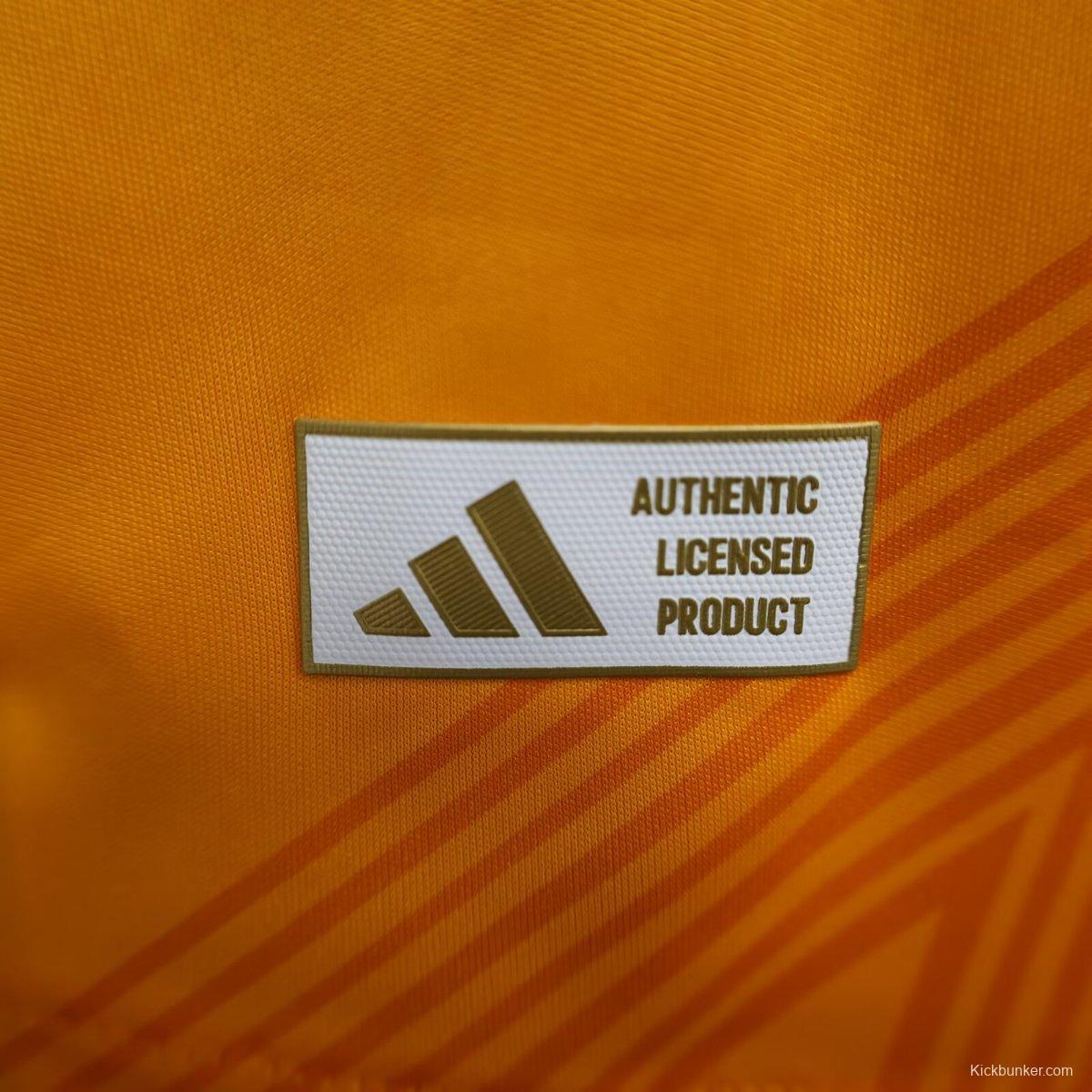 Player Version 24/25 Real Madrid Away Orange Long Sleeve Jersey