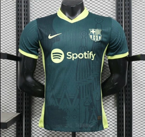 Player Version 25/26 FC Barcelona Dark Green with Neon Yellow Trim Jersey