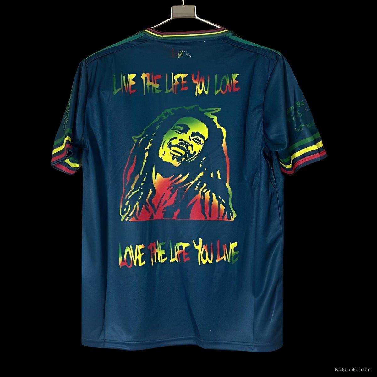 25/26 Ajax Navy Blue with Bob Marley Tribute Jersey