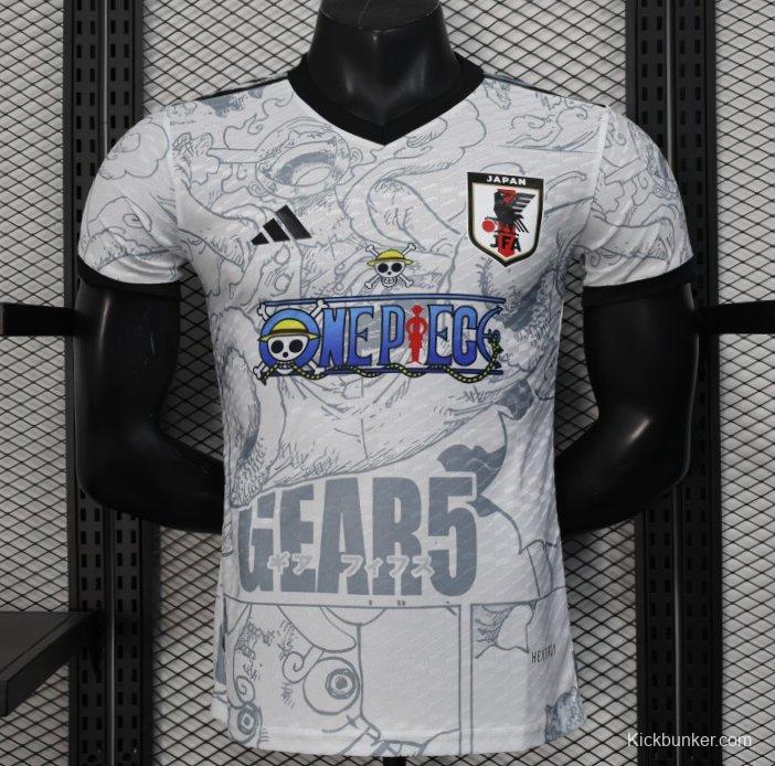 Player Version 2025 Japan White with One Piece Gear 5 Design Jersey