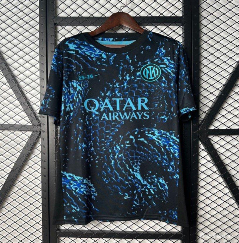 25/26 Inter Milan Black with Blue Snake Pattern Jersey