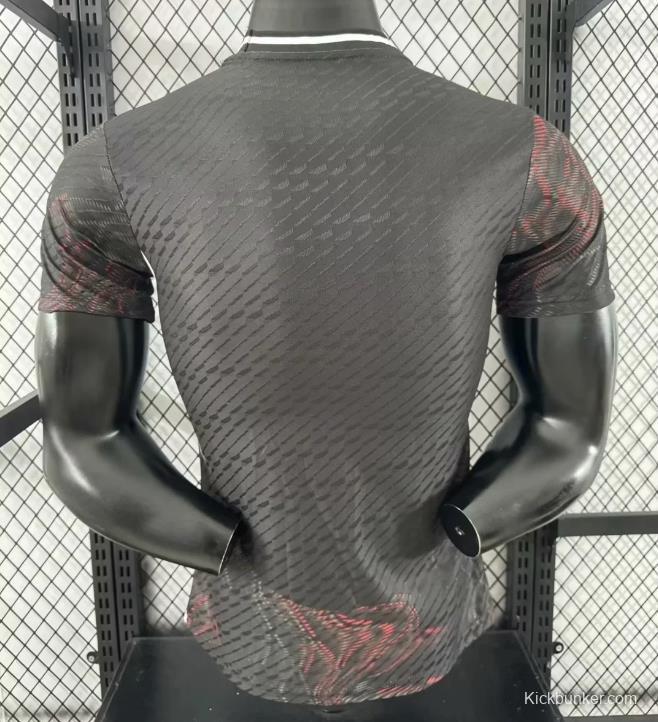 Player Version 25/26 Manchester United Black with Red Pattern Jersey