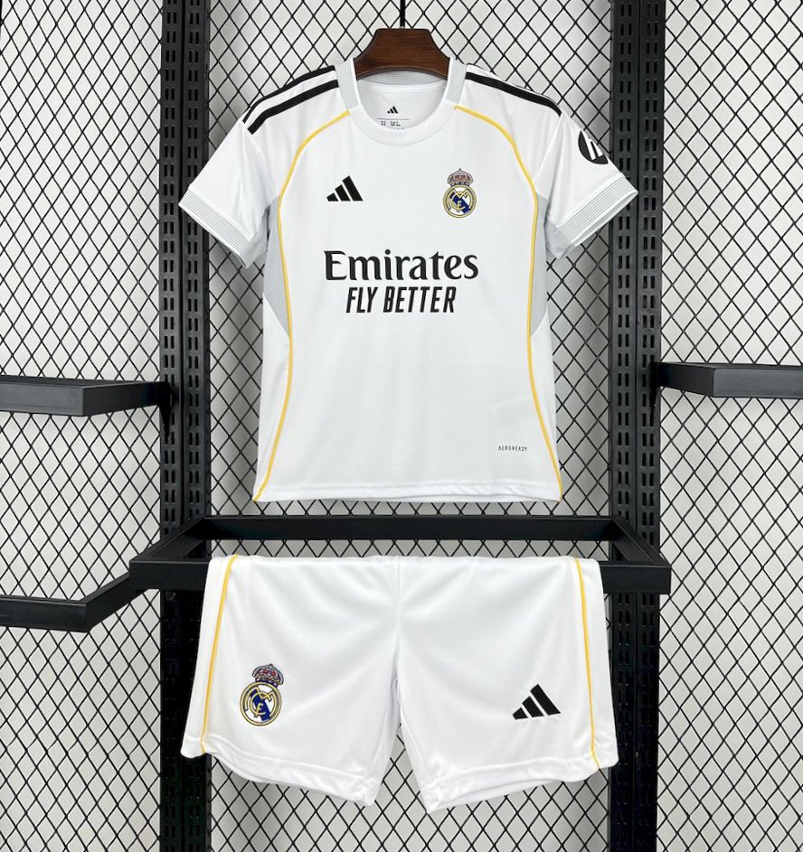25/26 Kids Real Madrid Home Jersey
