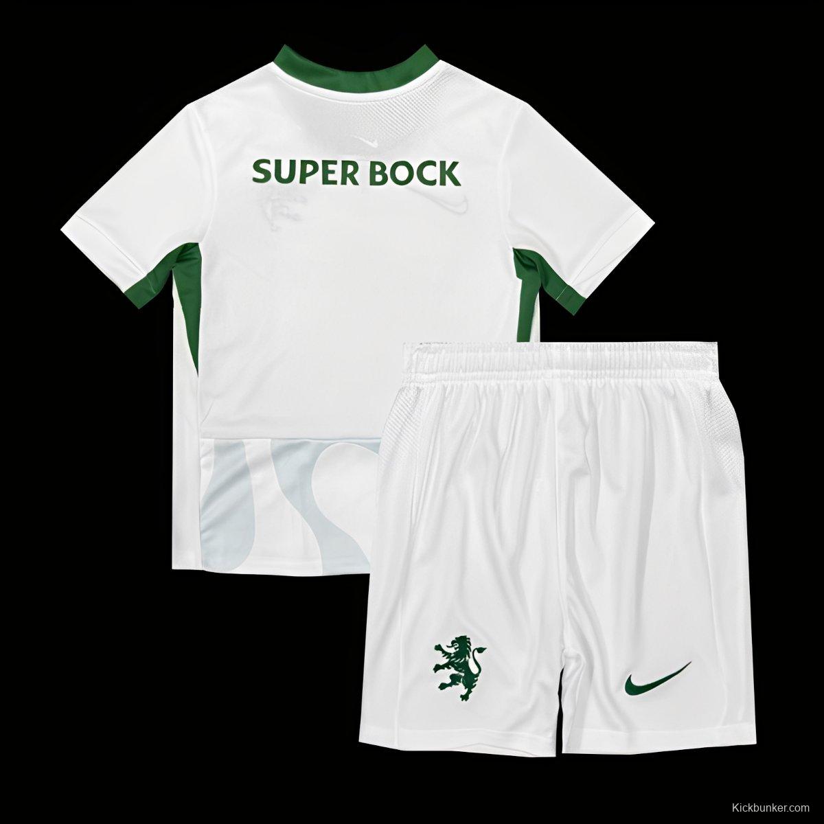 25/26 Kids Sporting Lisbon Away WHITE Jersey