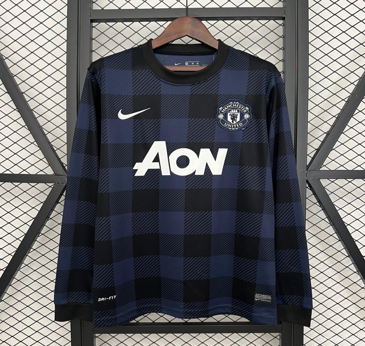 13/14 Retro Manchester United Long Sleeve Black Jersey