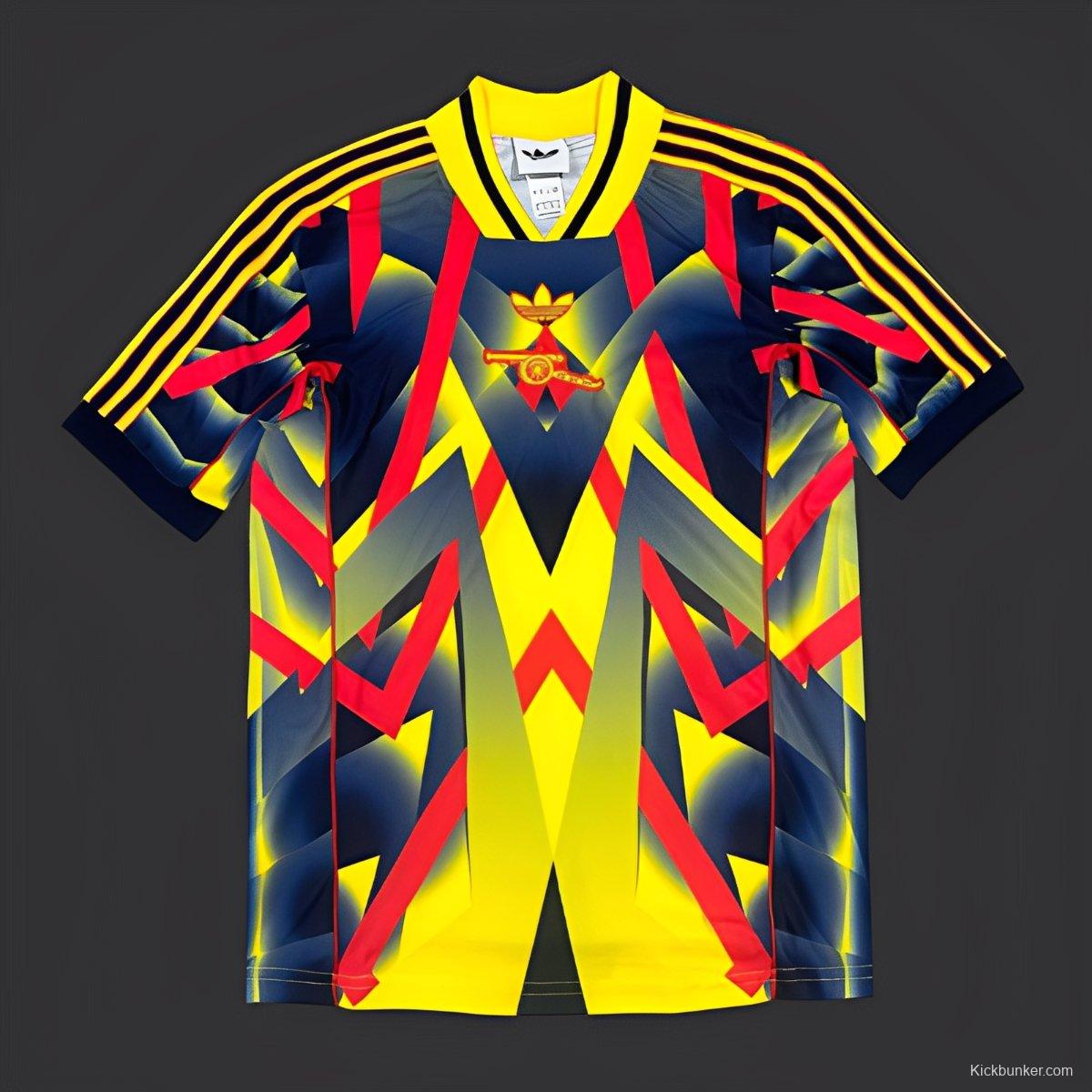 2025 Arsenal Adidas Original Lifestyle Yellow with Geometric Pattern Jersey