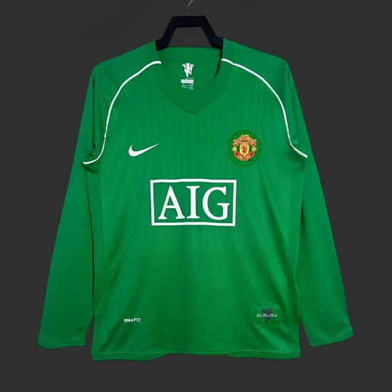 Retro 07/08 Manchester United Green Goalkeeper Long Sleeve Jersey