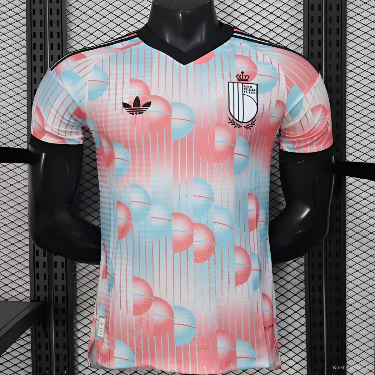 2026 Player Version Belgium Away White Pink Jersey