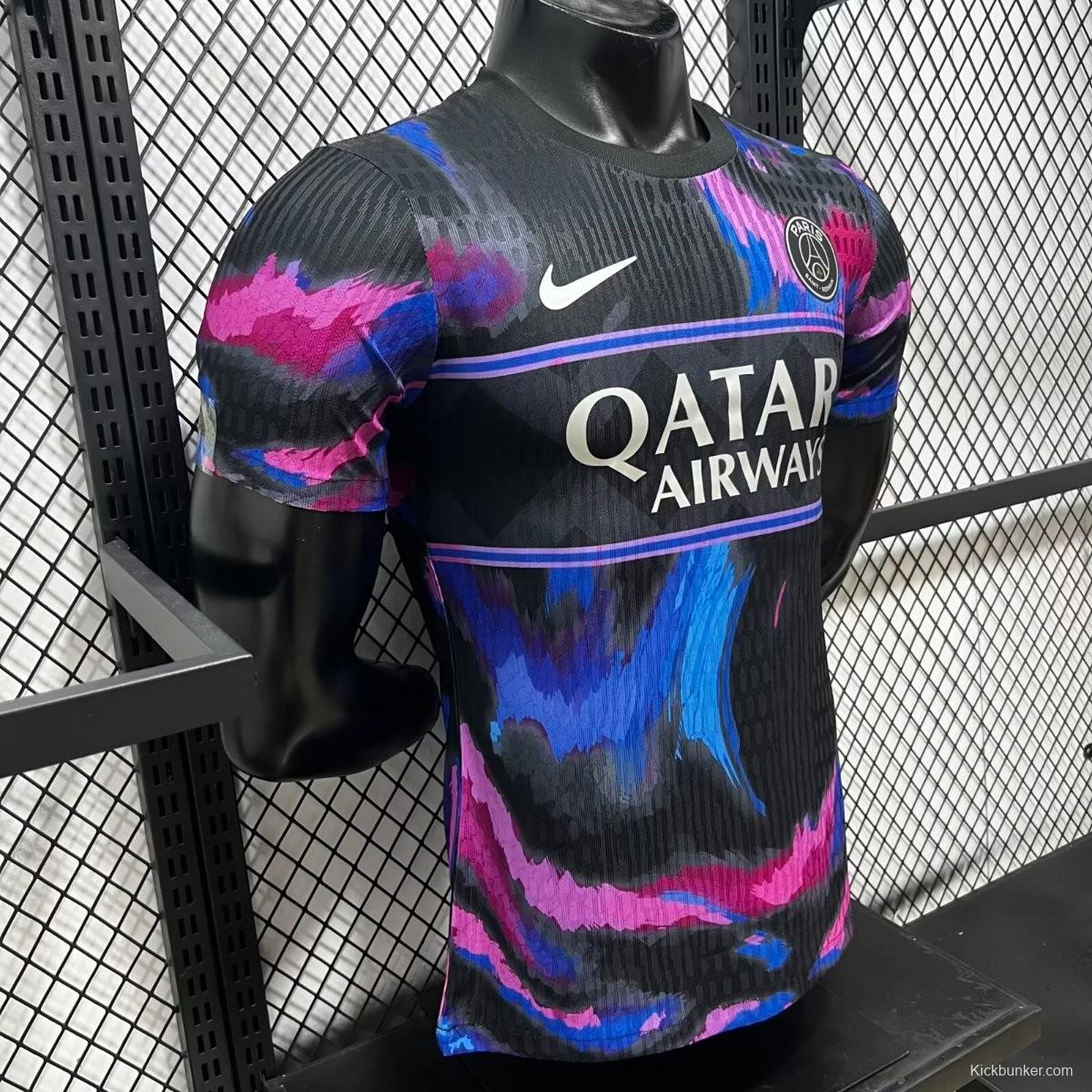 Player Version 25/26 PSG Paris Saint-Germain Black Pink Blue Special Edition Soccer Jersey