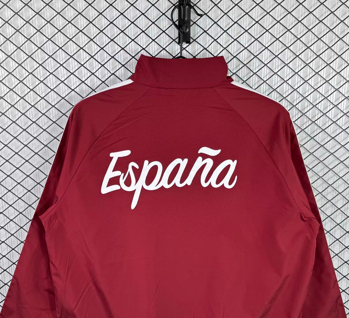 2026 Spain Burgundy Red Full Zipper Windbreaker