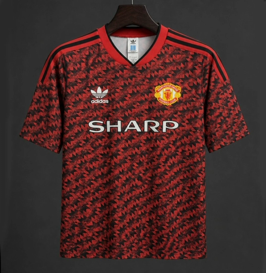 26/27 Manchester Untied 1990–92 Away Red/Black Remake Jersey