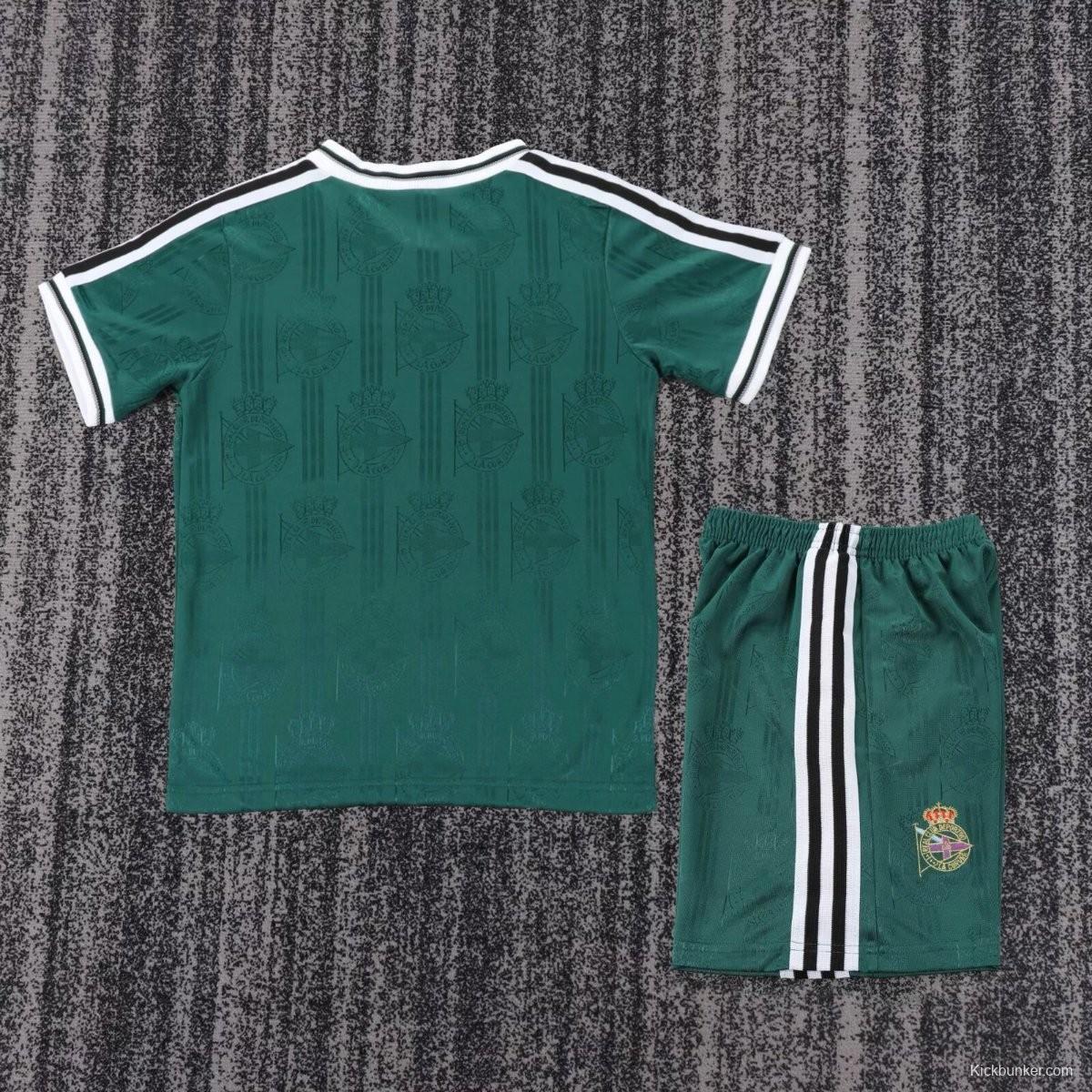Retro Kids 99/00 Deportivo de La Coruna Away Green Jersey